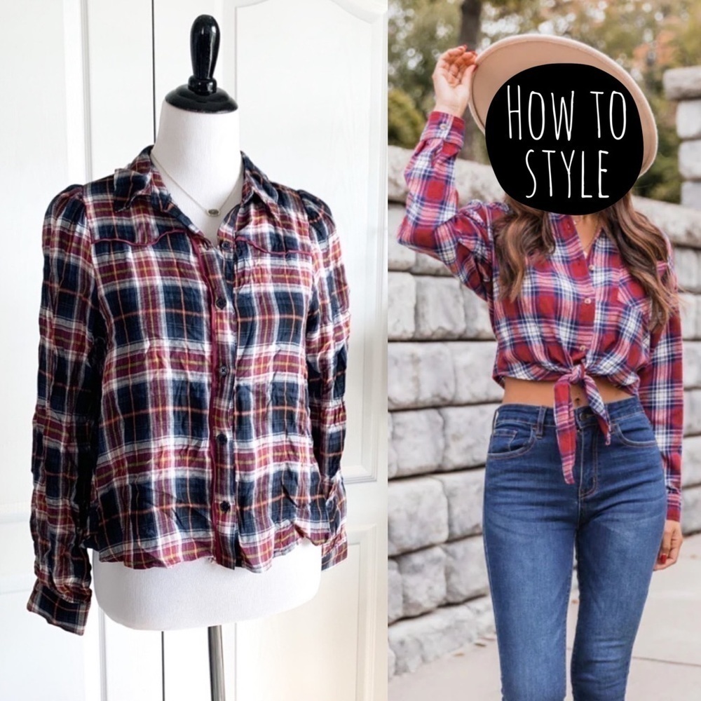 Wild Fable Western Button Down / Up Plaid Shirt